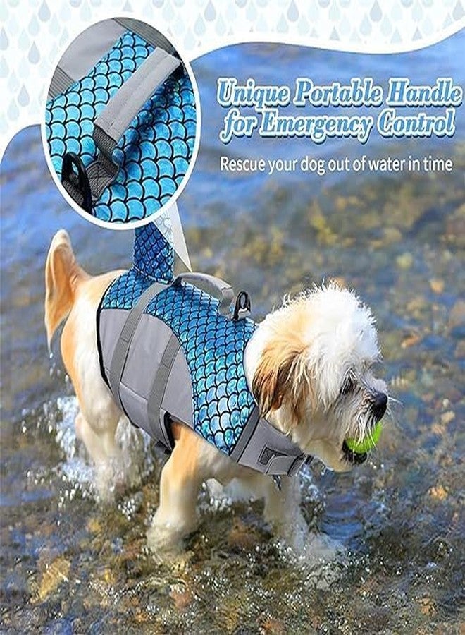 MUGATH Polyester Dog Life Jacket | Adjustable Dogs Swimming Vest with Shark Fin, Safety High Visibility Pet Floatation Vest Life Preserver for Dogs for Swimming and Boating (L, Blue) - Image 5